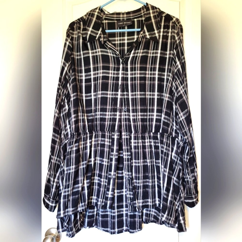 Lane Bryant Black Plaid Women's Top